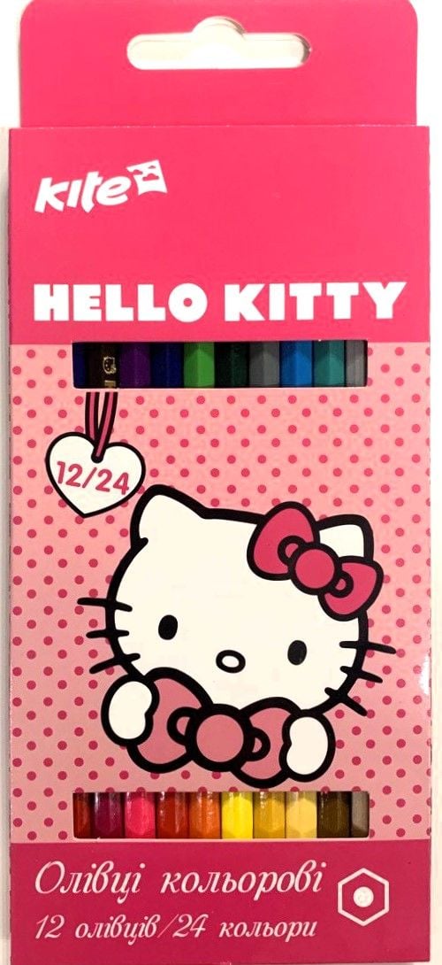 Олівець кольоровий 12\24 кол. двосторонні Hello Kitty HK17-054 Kite