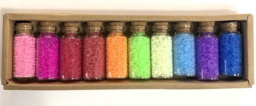 Набір бісера в колбочках 10 кол HS-1 Імпорт