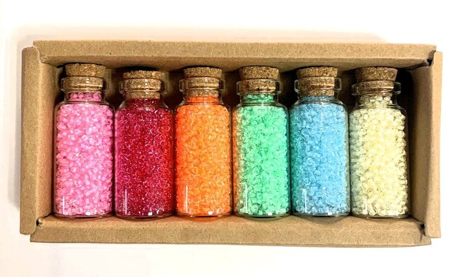 Набір бісера в колбочках 6 кол HS-1 Імпорт