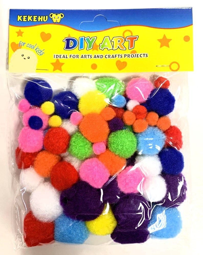 Помпони мікс розмірів (12 пач/уп) KK-1510 (SH-94-96)