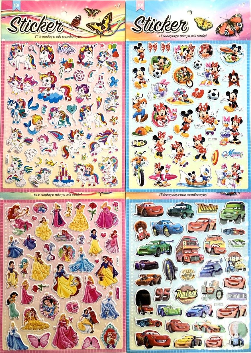 Наліпки на великому планшеті з розмальовкой 29.5*19 см (12 шт/уп) Y-M (SH-94-21)