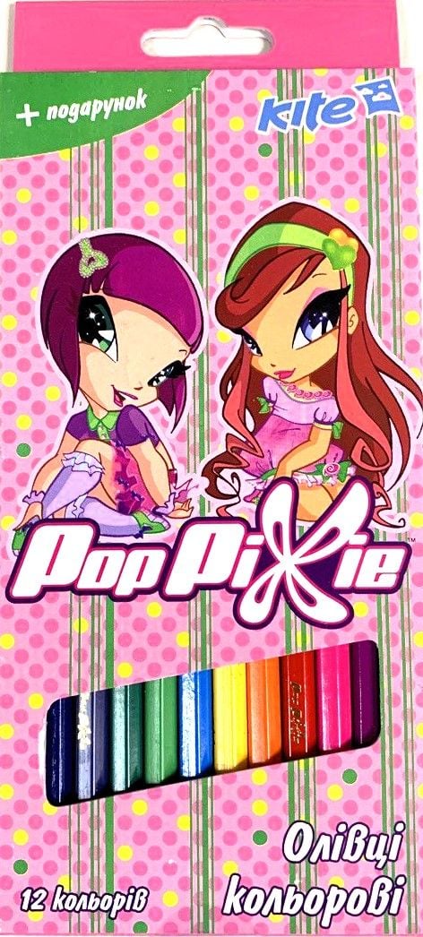 Олівець кольоровий 12кол Pop Pixie РР13-051К Kite