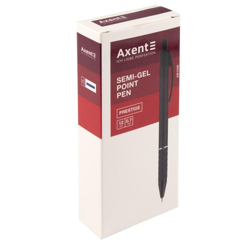 Ручка масляна автомат металевий корпус синя Prestige (12 шт/уп) AB1086-01-02 Axent