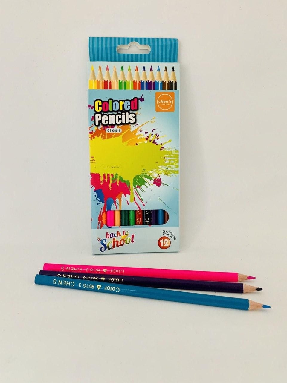 Олівець кольоровий 12кол трикутний корпус CS9015-3 Chen`s