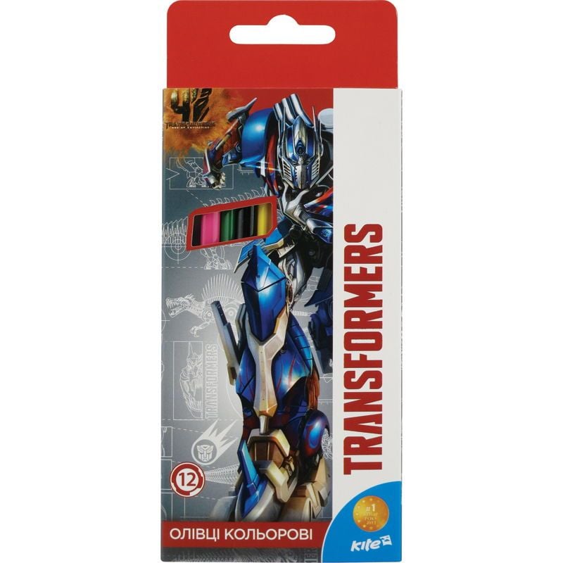 Олівець кольоровий 12кол трикутний корпус Transformers TF15-053K Kite
