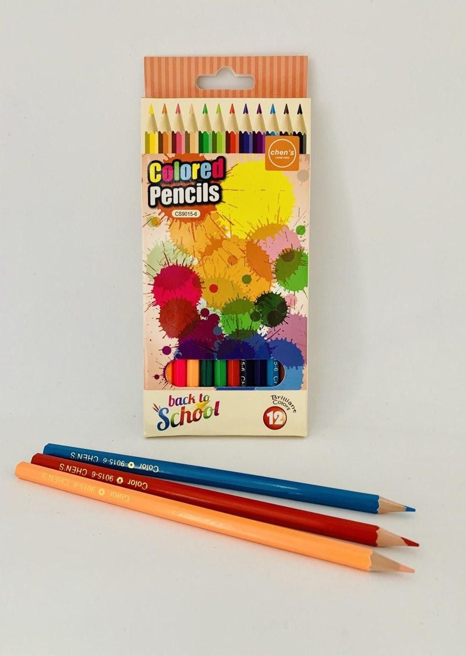 Олівець кольоровий 12кол шестигранний корпус CS9015-6 Chen`s