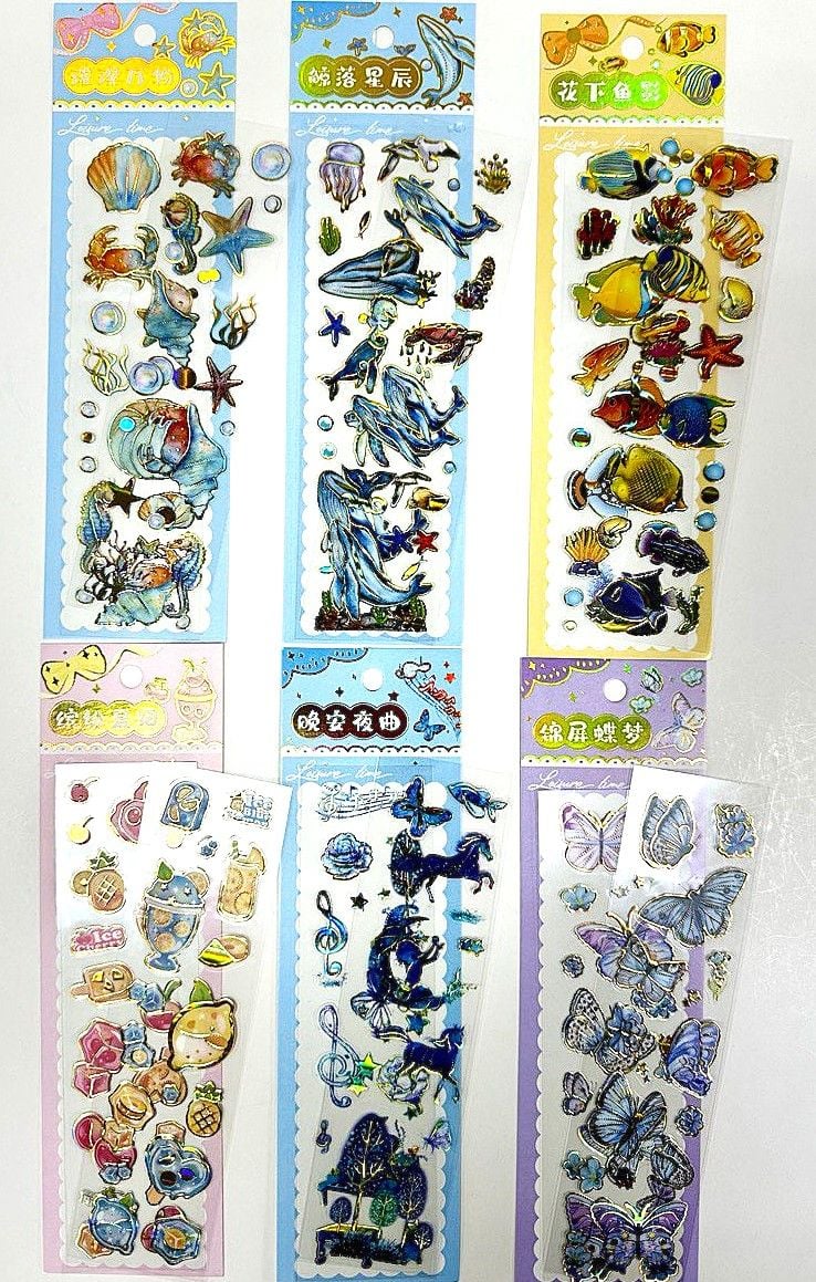 Наліпки на вузькому планшеті подвійна 6,5*22,5 см (20 шт/уп) HS-1-44 (SH-94-25) Імпорт