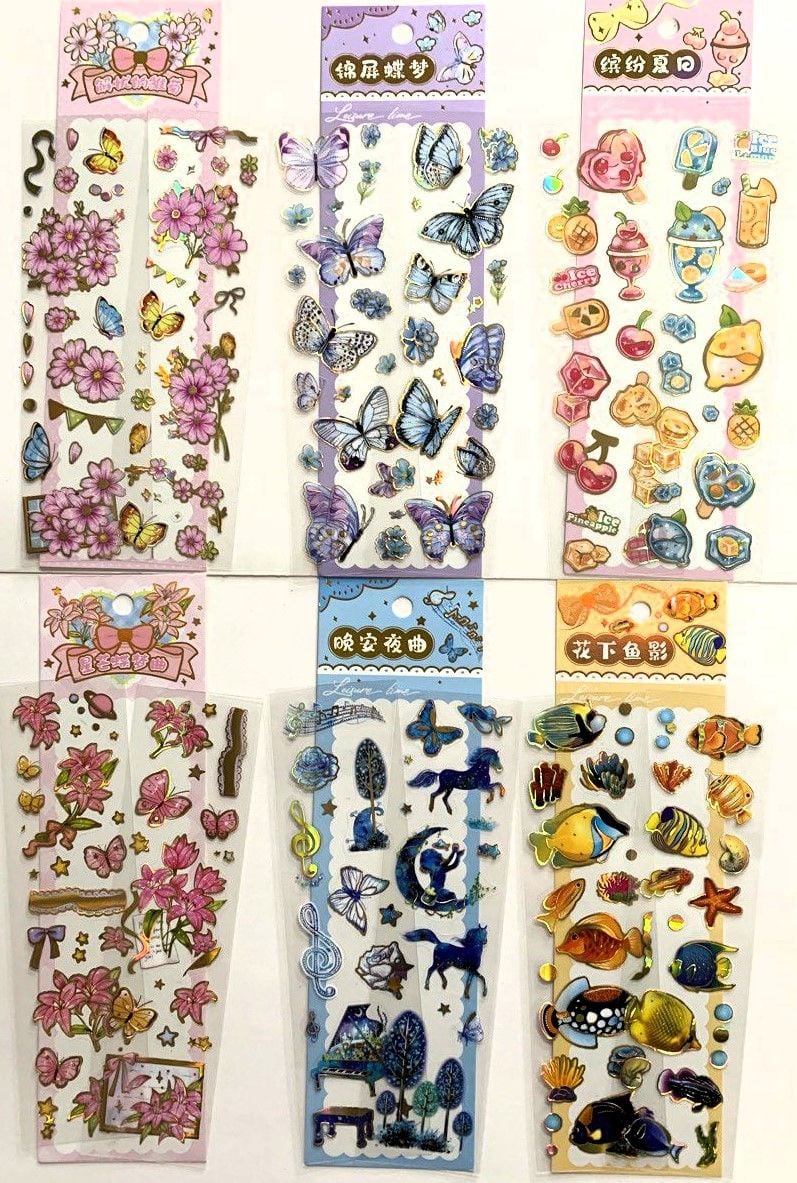 Наліпки на вузькому планшеті подвійна 6,5*22,5 см (20 шт/уп) HS-1-44 (SH-94-25) Імпорт