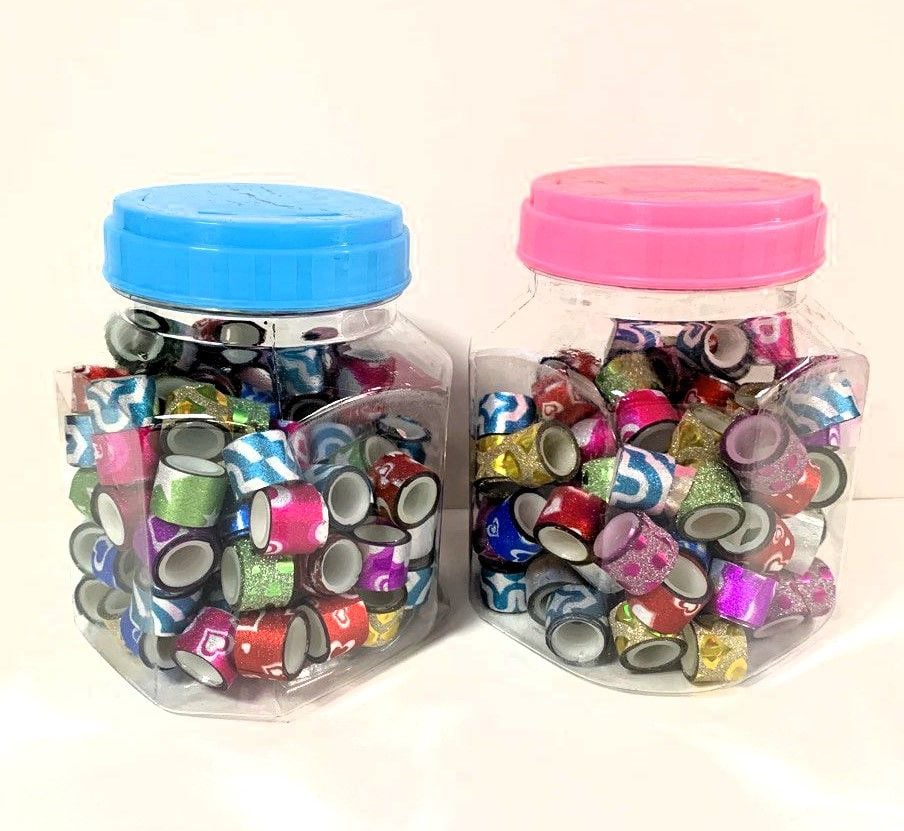 Скотч декоративний голографічний 1м в банці 60 шт