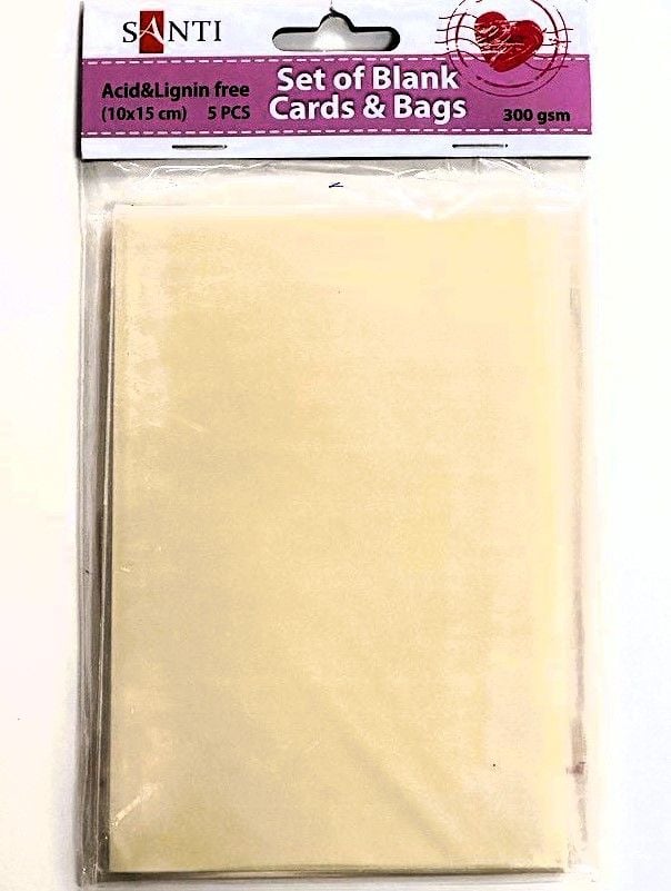 Набір заготівок для листівок 10*15 см 5 шт 300 г/м кремові 952232 Santi