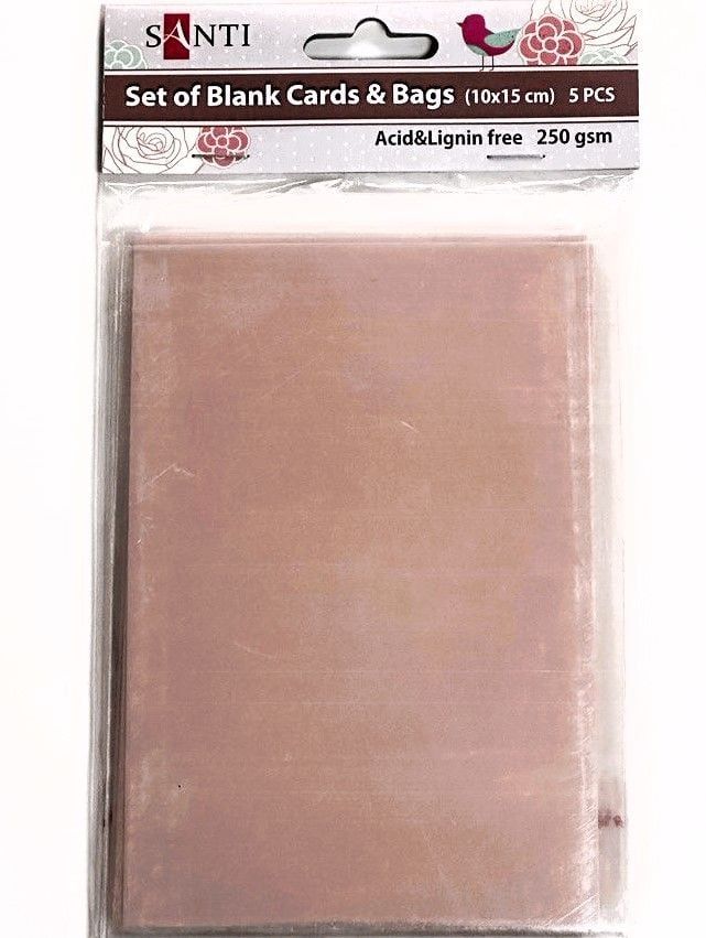 Набір заготівок для листівок 10*15 см 5 шт 250 г/м рожеві 952246 Santi