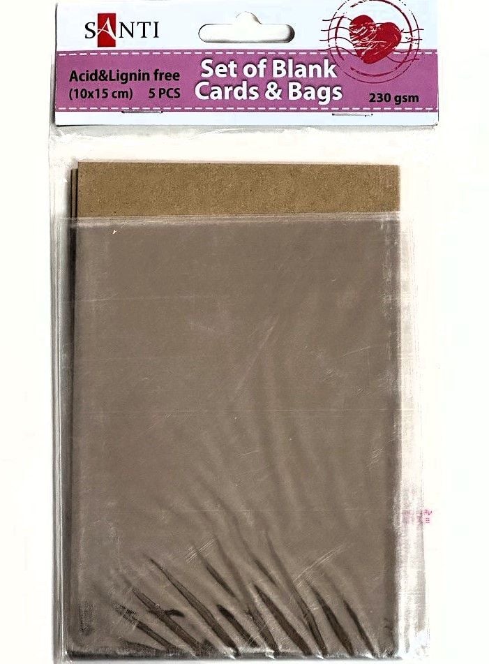 Набір заготівок для листівок 10*15 см 5 шт 250 г/м рожеві 952298 Santi