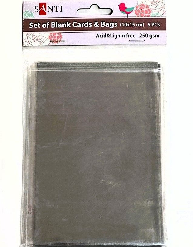 Набір заготівок для листівок 10*15 см 5 шт 250 г/м сріблі 952238 Santi