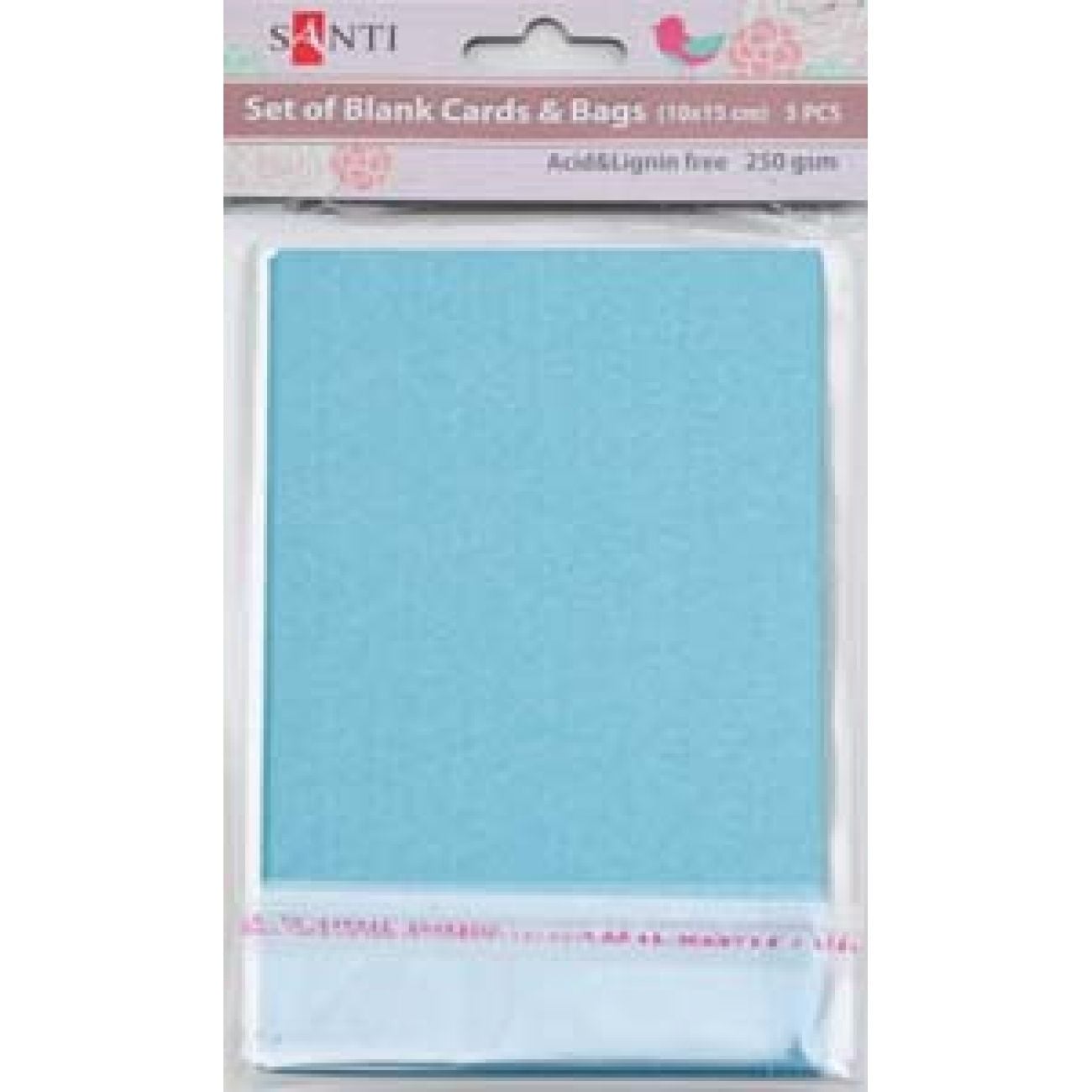 Набір заготівок для листівок 10*15 см 5 шт 250 г/м блакитна 952244 Santi