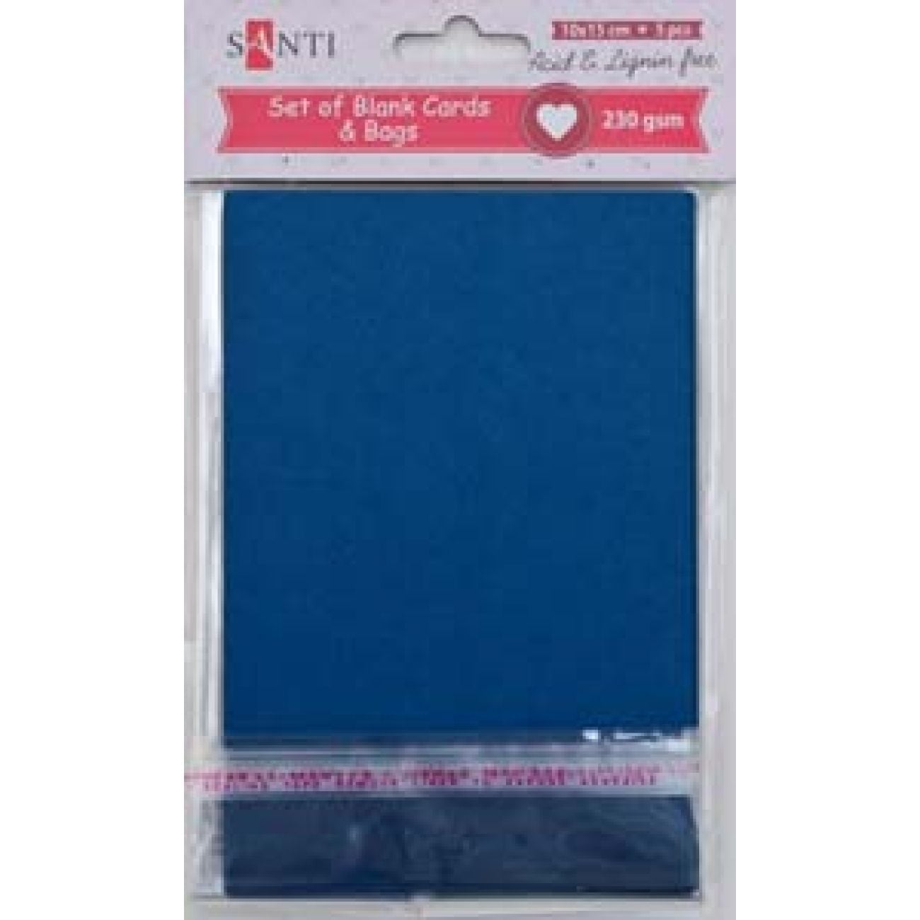 Набір заготівок для листівок 10*15 см 5 шт 230 г/м синя 952268 Santi