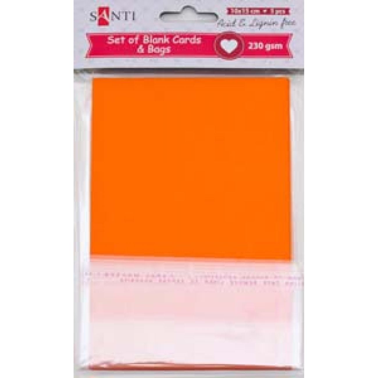 Набір заготівок для листівок 10*15 см 5 шт 230 г/м помаранчевий 952274 Santi