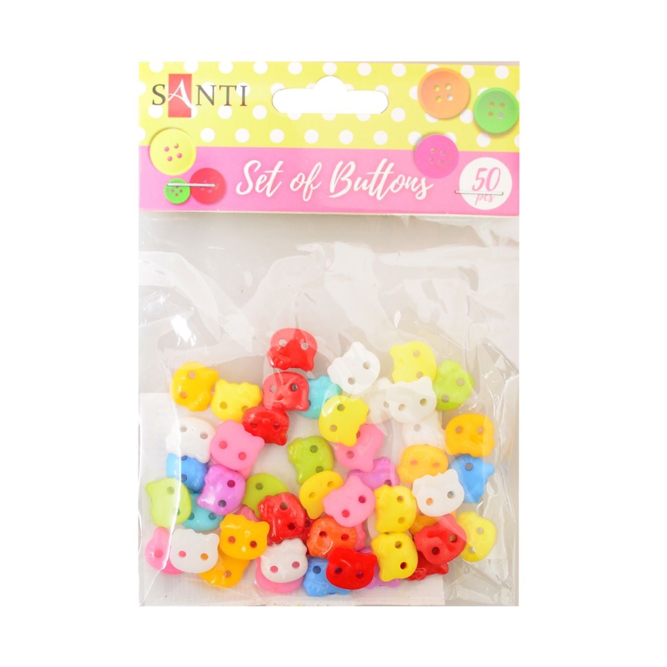 Гудзики 50 шт/уп 15 мм 10 кол Kitty 742490 Santi