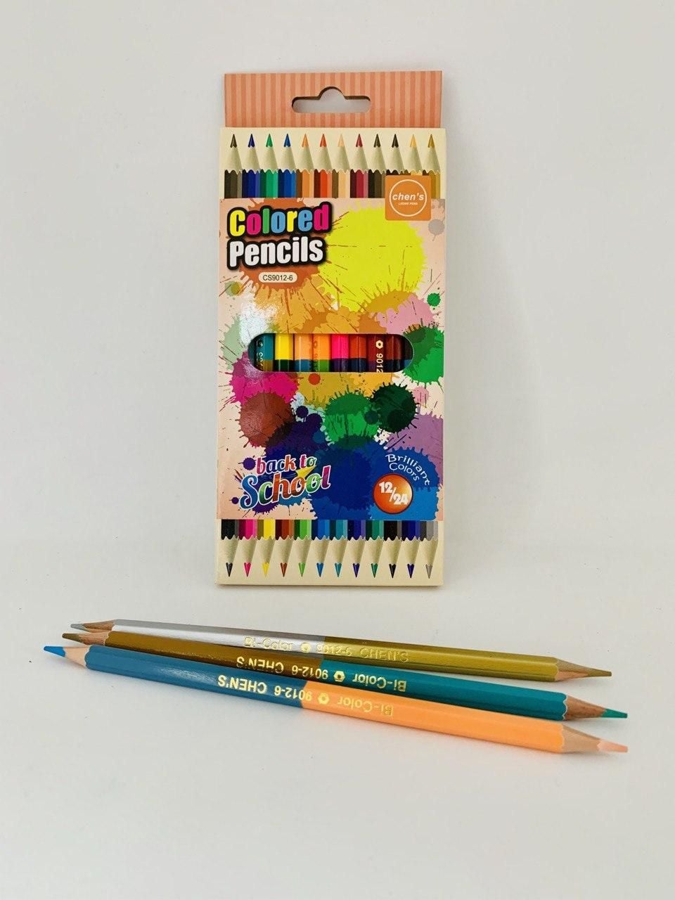 Олівець кольоровий двосторонні 12\24кол. шестигранний корпус (12/240) CS9012-6 Chen`s