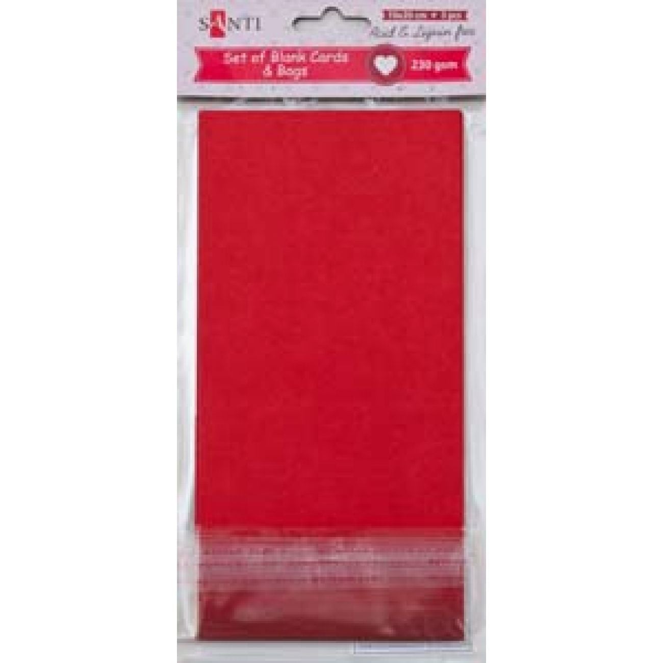 Набір заготівок для листівок 10*20 см 5 шт 230 г/см червоний 952296 Santi