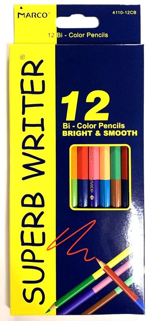 Олівець кольоровий 12шт 24кол двосторонній 4110-12 MARCO