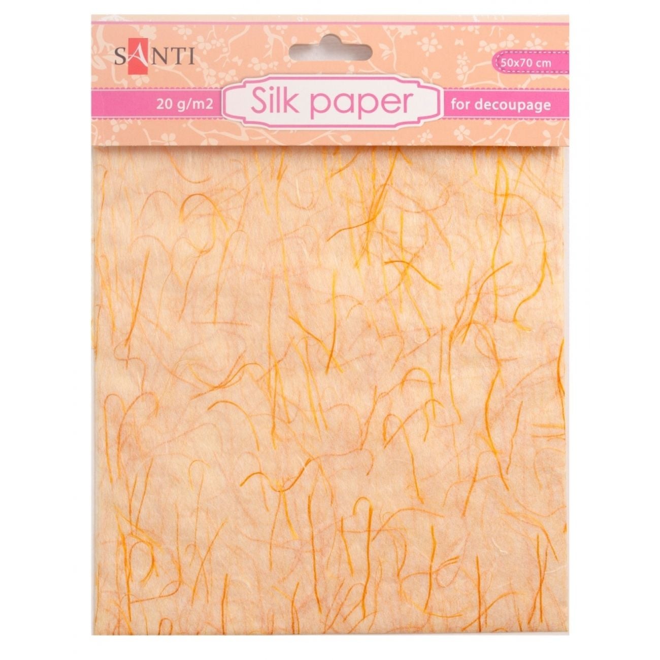 Папір шовковий для декупажу 50*70 см 20 г/м жовтий 952731 Santi