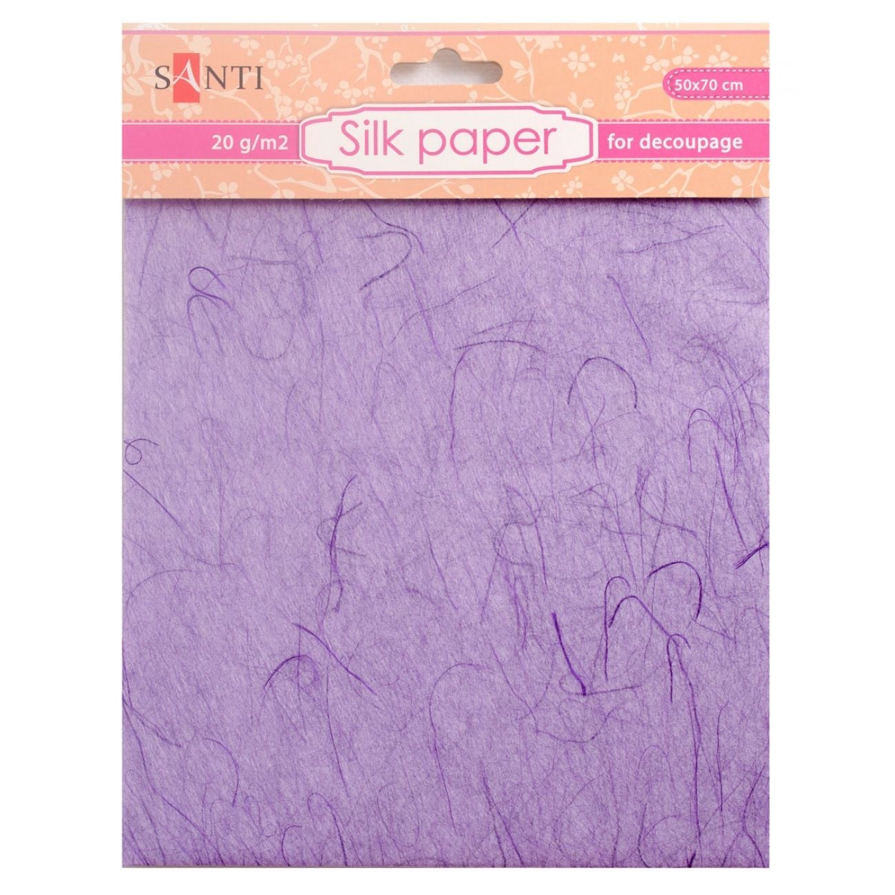 Папір шовковий для декупажу 50*70 см 20 г/м фіолетовий 952737 Santi