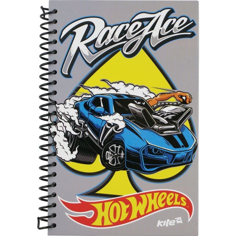 Блокнот А6 вирубка 60 арк клітинка Hot Wheels HW23-223 Kite