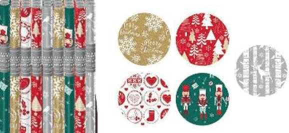 Папір пакувальний 2 м*70 см Christmas mix 327048 INTERDRUK