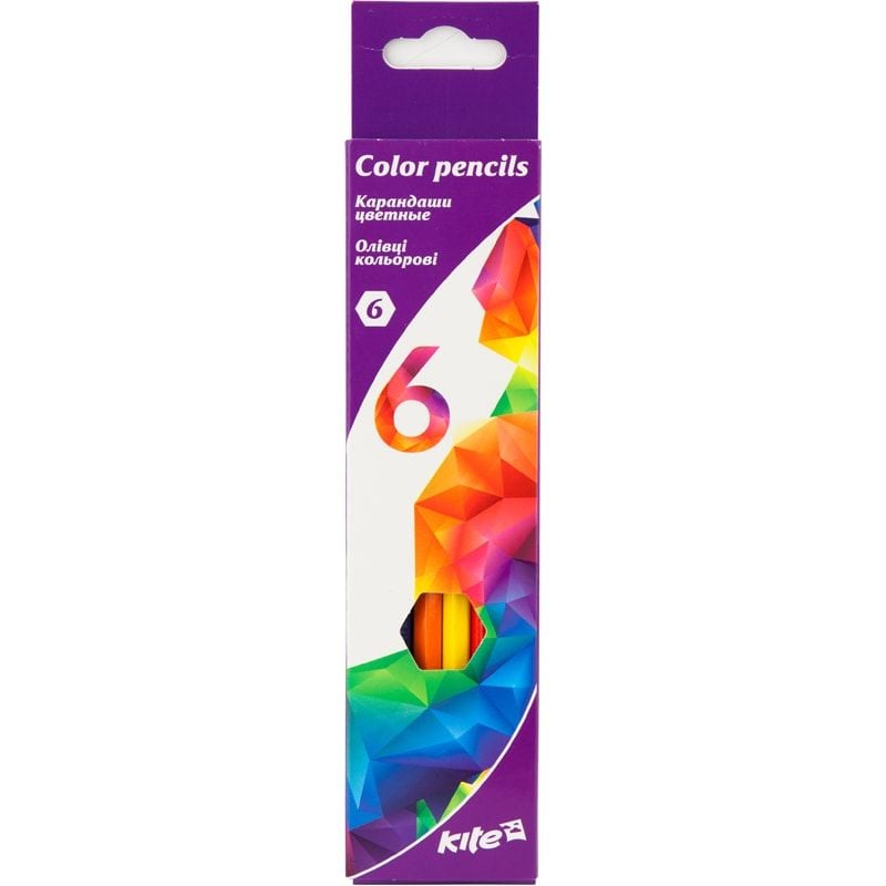 Олівець кольоровий 6шт Геометрія K17-050-3 Kite