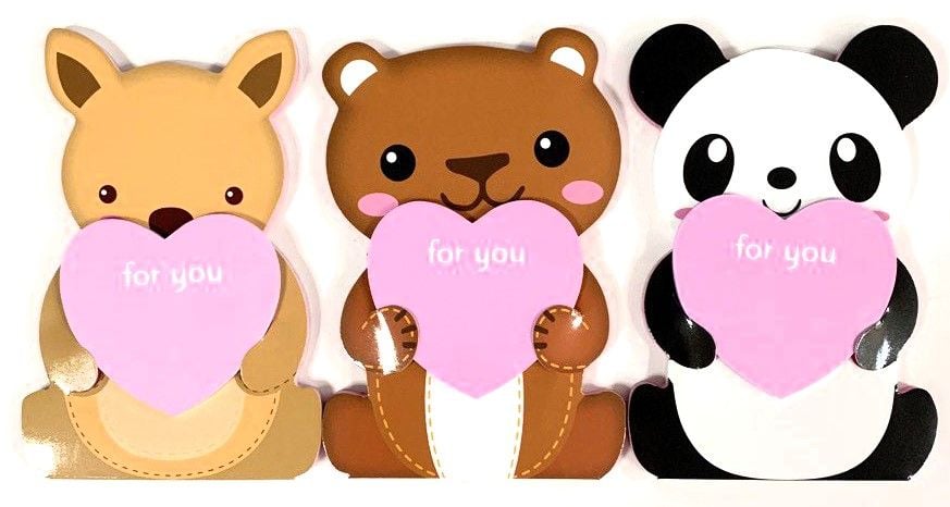 Блокнот дитячий 78*116 мм 60г 40 арк вирубка Звірята 2+серце з липким шаром 52806 DASEN