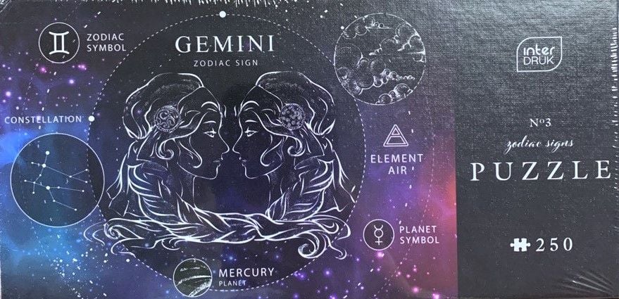 Пазли 250 шт 48*33 см Zodiak 3 Gemini Близнюки 341891 INTERDRUK