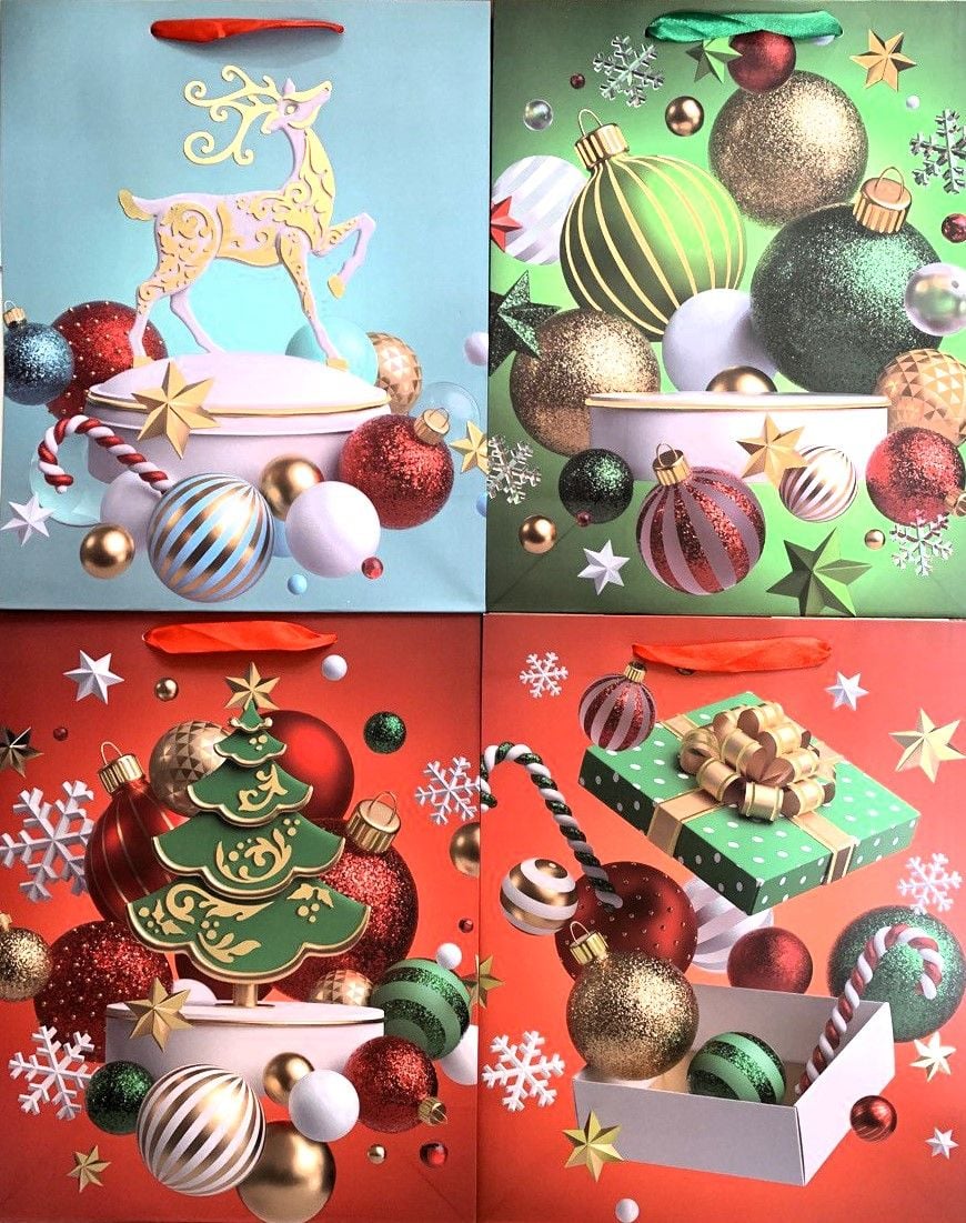 Пакет подарунковий 260*127*324 мм Large XMAS (12 шт/уп) 22-9646-A Малеваро