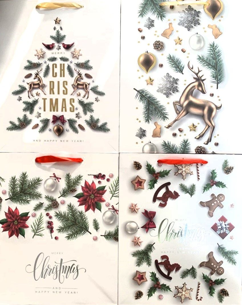 Пакет подарунковий 260*127*324 мм Large XMAS (12 шт/уп) 22-9647-A Малеваро