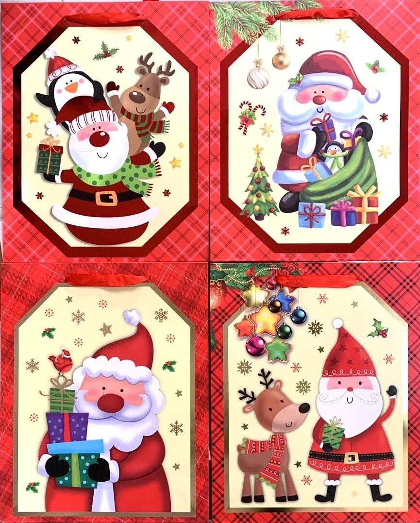Пакет подарунковий 260*127*324 мм Large XMAS (12 шт/уп) 22-9644-A Малеваро