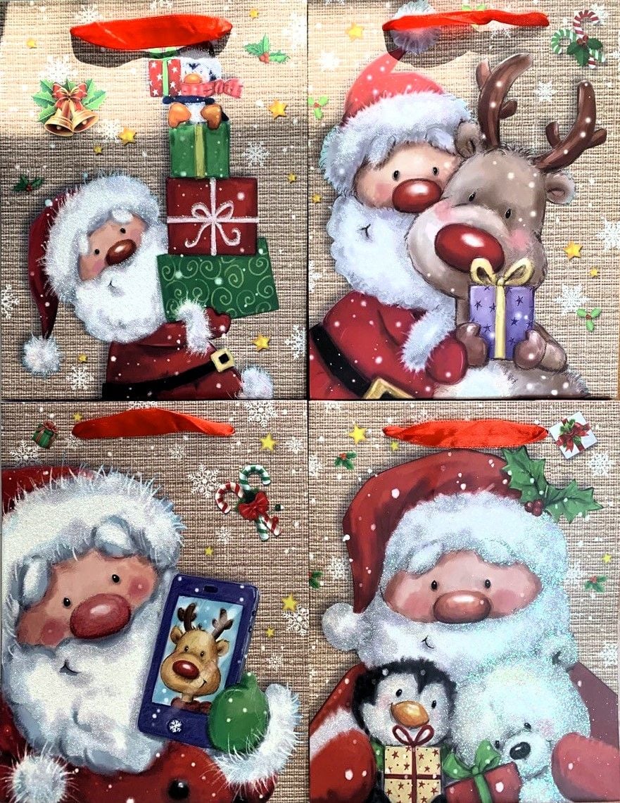 Пакет подарунковий 17,8*9,8*22,9 см Medium XMAS (12 шт/уп) 22-9645-A Малеваро