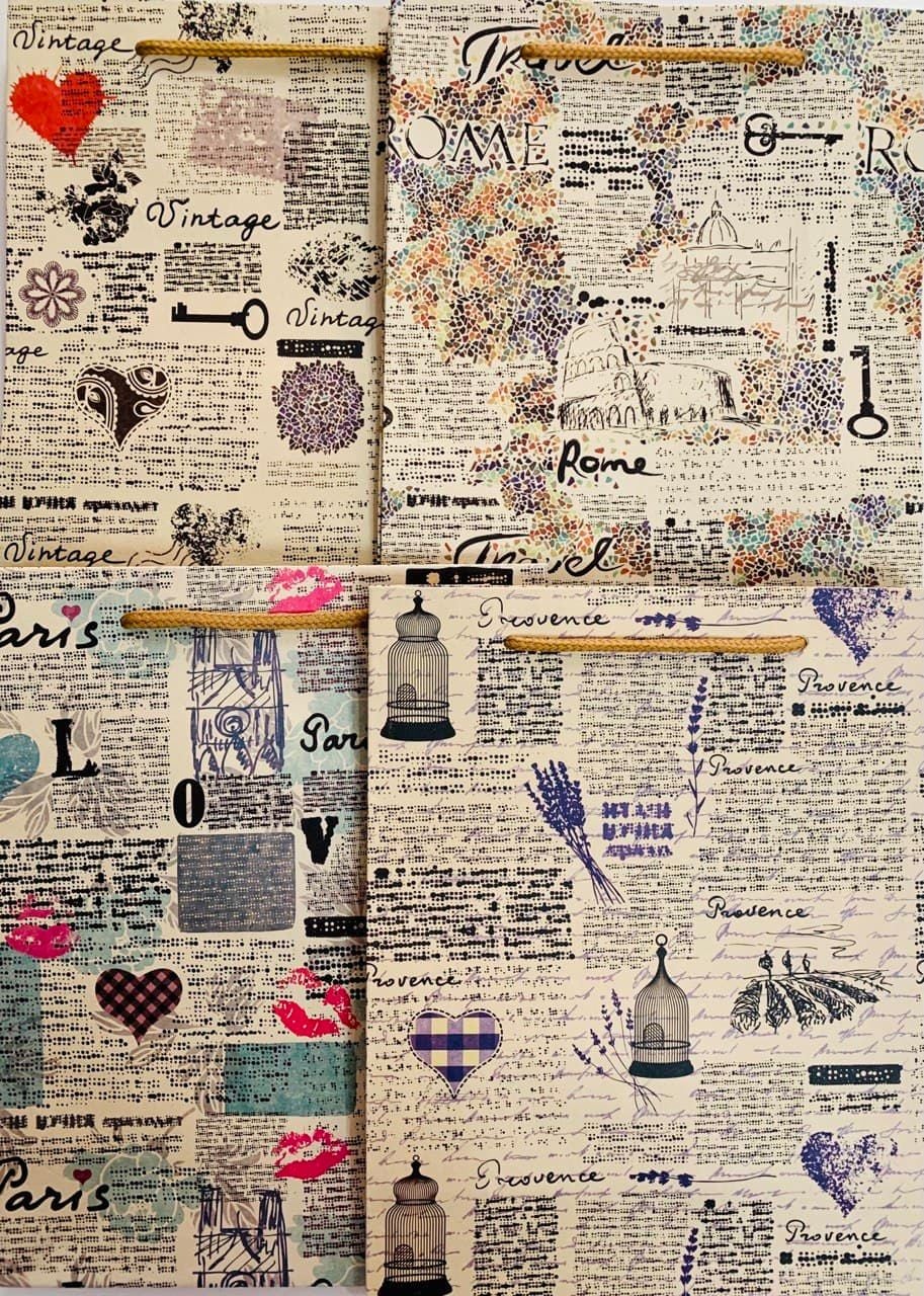 Пакет подарунковий 23*18*8 см лаванда крафт (12) ST-3001 SULTANI