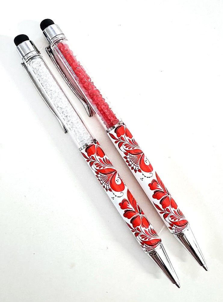 Ручка кулькова подарункова зі стразами Візерунки (48 шт/уп) 270-UA