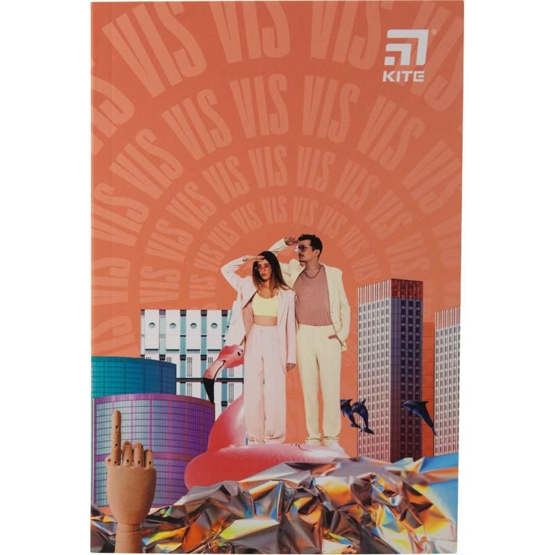 Блокнот А5 термобіндер 64 арк Vislovo-1 з чистими блакитними сторінками VIS19-193-1 Kite