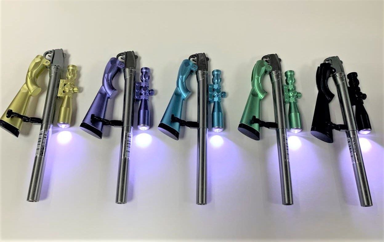 Ручка Рушниця з ліхтариком 0,38 мм синя (30 шт) GP-1109-5 Імпорт