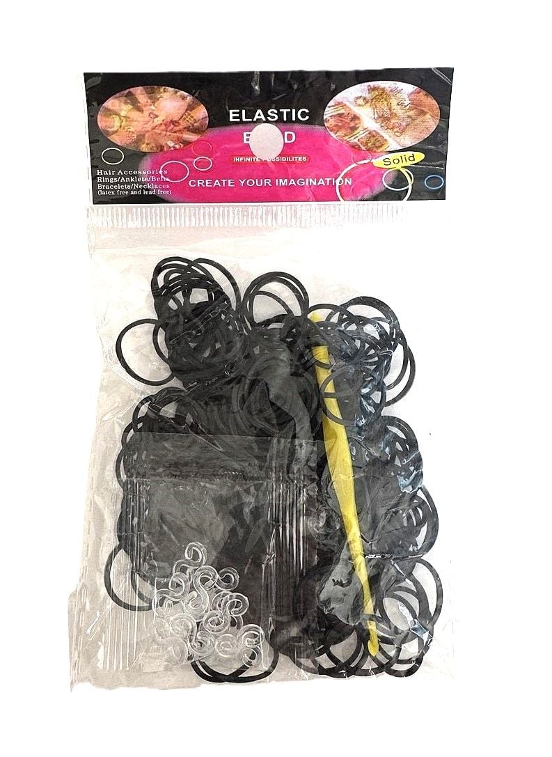 Резинки для плетіння Чорні (12 пач/уп) Імпорт