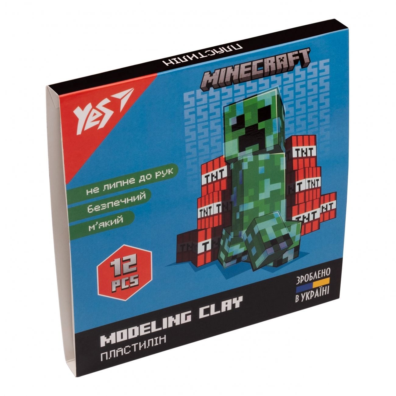 Пластилін 12 кол, 240г "Minecraft" 540622 YES!
