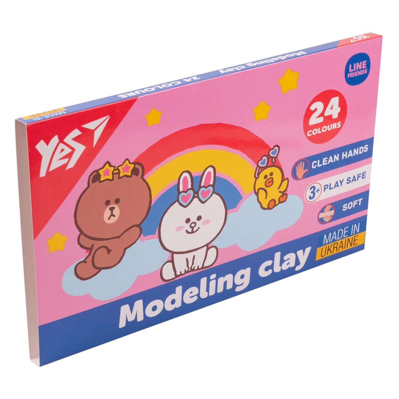 Пластилін 24 кол, 480г "Line Friends" 540683 YES!