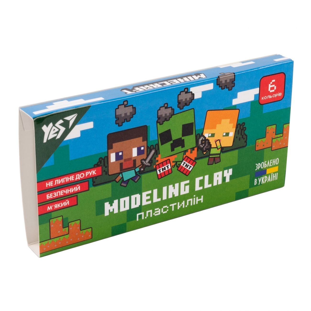 Пластилін 6 кол, 120г "Minecraft" 540628 YES!