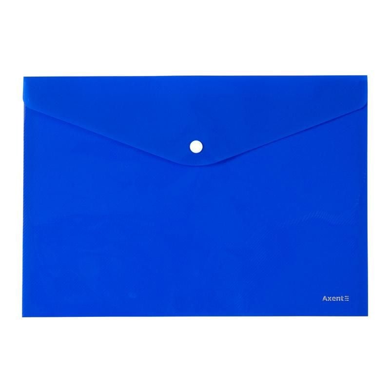 Папка на кнопці А4, непрозора , синя 1412-22 Axent