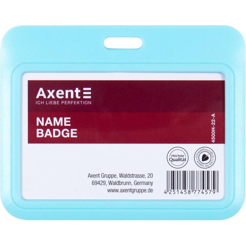 Бейдж слайдер горизонтальний блакитний 85*54 мм (5 шт/уп) 4500H-22 Axent