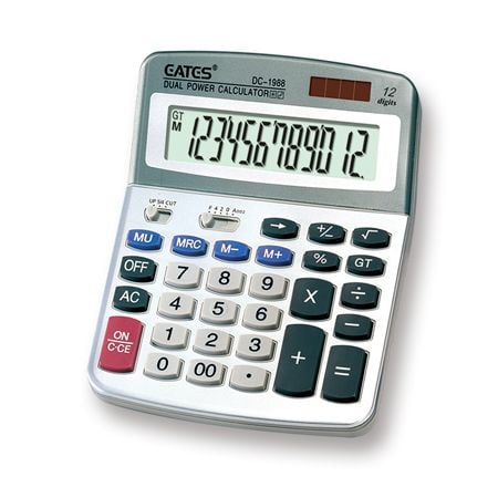 Калькулятор великий 12 розрядний з функцією off (10 шт/уп) DC-1988 EATES