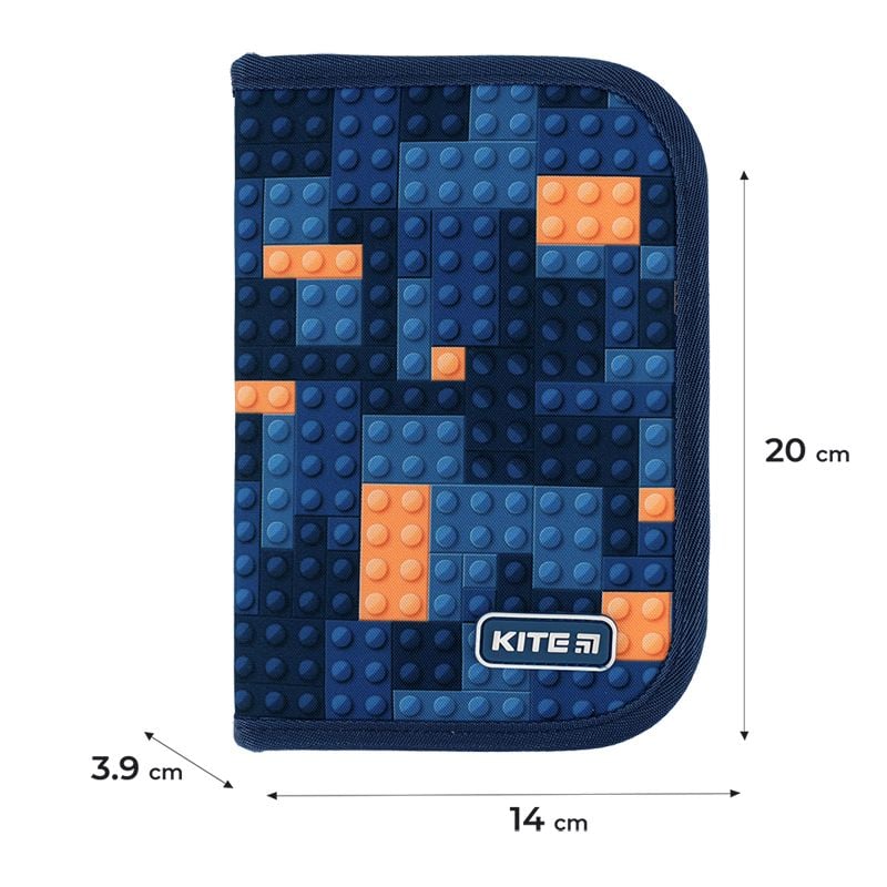 Пенал книжка 1 відділення, 2 відворота Blocks K24-622-8 Kite