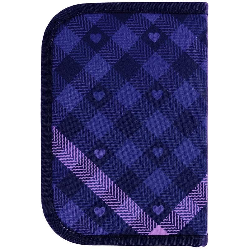 Пенал книжка 1 відділення, 1 відворот Check and Hearts K24-621-1 Kite
