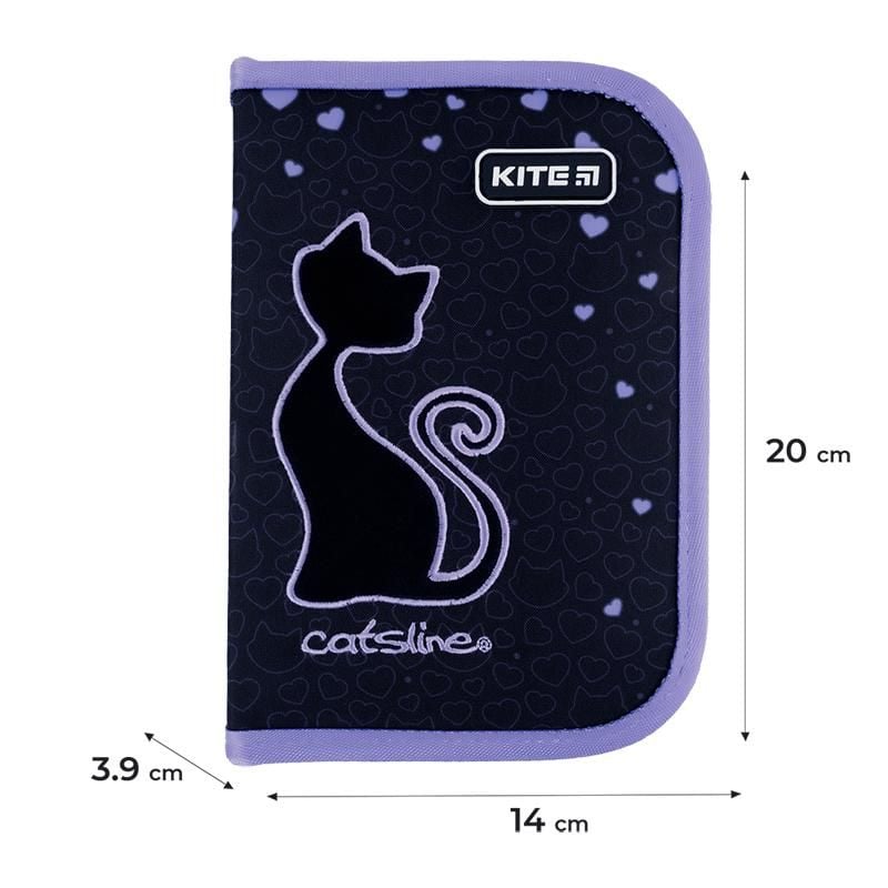 Пенал книжка 1 від., 1 відв., без наповнення 621 Catsline K24-621-3 Kite