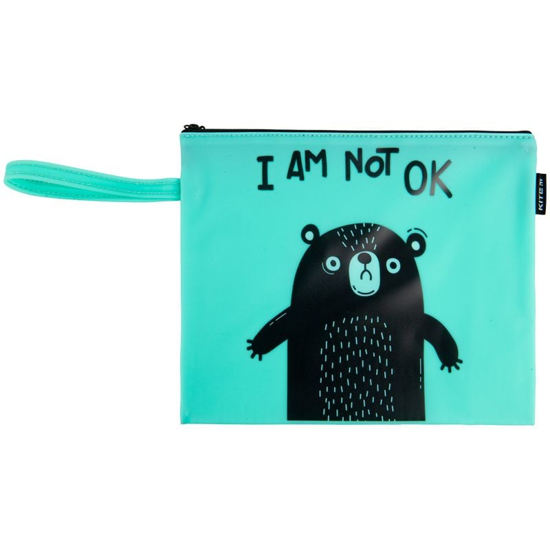 Папка на блискавці В5 силіконова зелена Bear K22-469-01 Kite